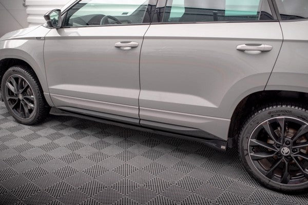 Maxton Side Skirts Diffusers Skoda Karoq Sportline Mk1 Facelift - Gloss Black