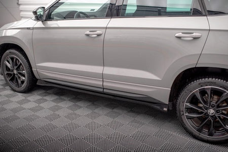 Maxton Side Skirts Diffusers Skoda Karoq Sportline Mk1 Facelift - Gloss Black