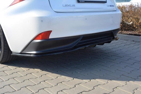 Maxton Central Rear Splitter Lexus Is Mk3 H (With Vertical Bars) - Gloss Black