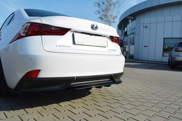 Maxton Central Rear Splitter Lexus Is Mk3 H (With Vertical Bars) - Gloss Black