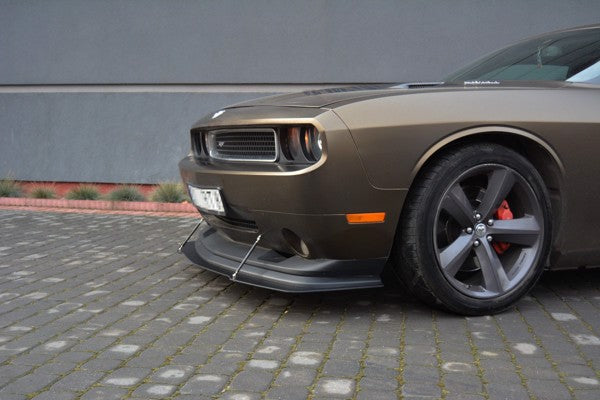 Maxton Hybrid Front Splitter V.1 Dodge Challenger Mk3. Phase-I Srt8 Coupe - ABS+Gloss Black