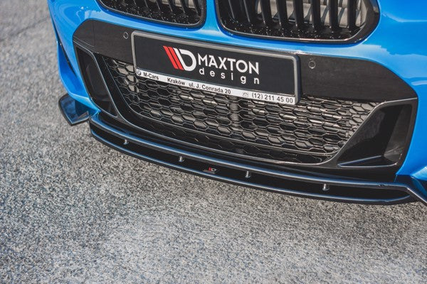 Maxton Front Splitter For BMW X2 F39 M-Pack - Gloss Black