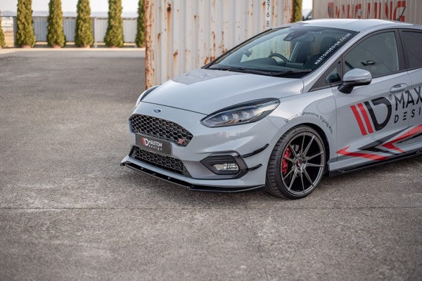 Maxton Front Splitter V.7 Ford Fiesta Mk8 St / St-Line - Gloss Black