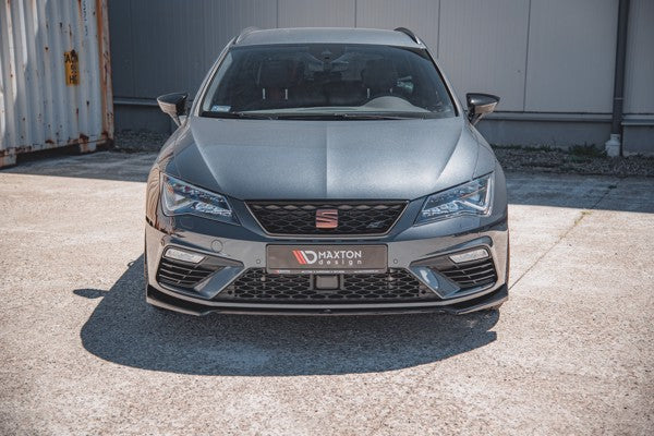 Maxton Front Splitter V.7 Seat Leon Cupra / Fr Mk3 Fl - Gloss Black