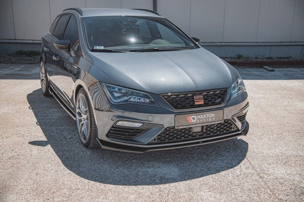 Maxton Front Splitter V.7 Seat Leon Cupra / Fr Mk3 Fl - Gloss Black