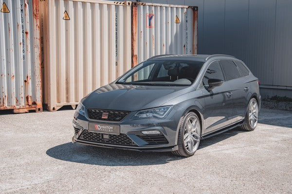 Maxton Front Splitter V.7 Seat Leon Cupra / Fr Mk3 Fl - Gloss Black