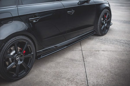 Maxton Side Skirts Diffusers V.2 Audi RS3 8V Sportback Facelift - Gloss Black