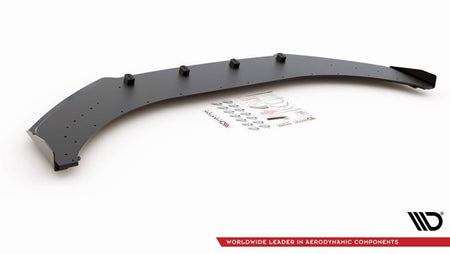 Maxton Racing Durability Front Splitter + Flaps Volkswagen Arteon R-Line - Black + Gloss Flaps    