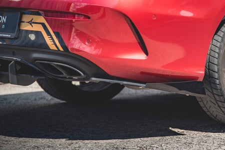 Maxton Racing Durability Rear Side Splitters + Flaps Mercedes-Amg C43 Coupe C205 - Black + Gloss Flaps    