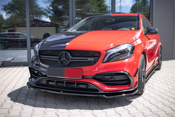 Maxton Front Splitter V.2 Mercedes-Benz A45 Aero W176 Facelift - Gloss Black