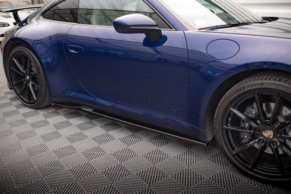 Maxton Side Skirts Diffusers V.1 Porsche 911 Carrera Aero 992 - Gloss Black