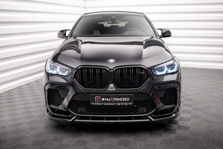 Maxton Front Splitter V.2 BMW X6 M F96 - Gloss Black