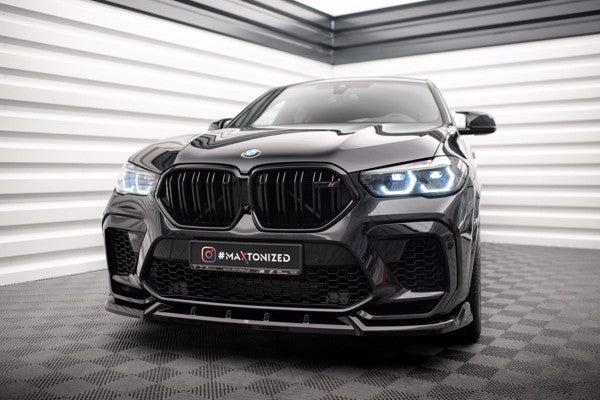 Maxton Front Splitter V.2 BMW X6 M F96 - Gloss Black