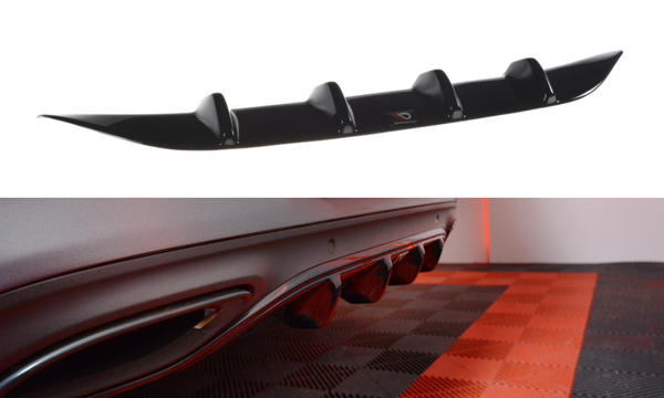 Maxton Rear Valance Mercedes- Benz C-Class W205 Coupe Amg-Line - Gloss Black