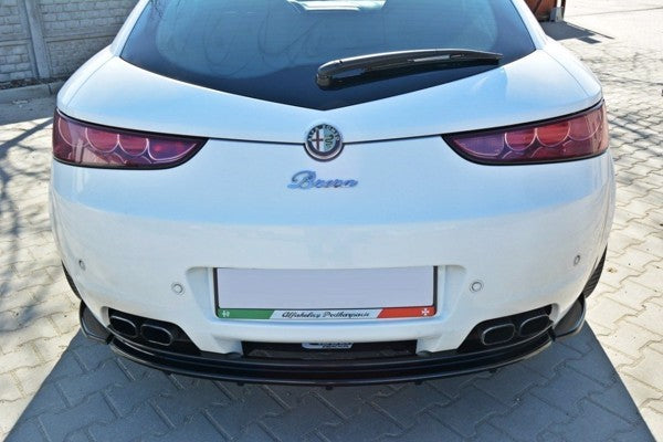 Maxton Central Rear Splitter Alfa Romeo Brera (With Vertical Bars) - Gloss Black
