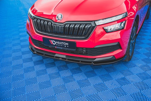 Maxton Front Splitter V.2 Skoda Kamiq - Gloss Black