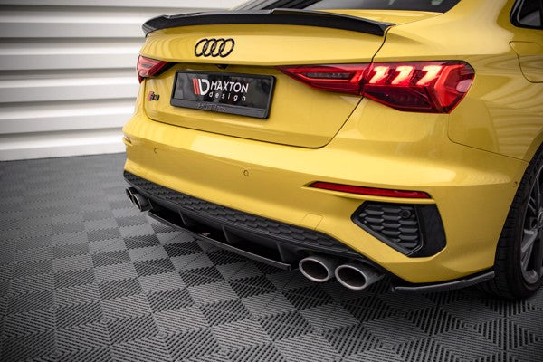 Maxton Central Rear Splitter For Audi S3 Sedan 8Y - Gloss Black