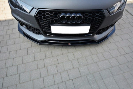 Maxton Front Splitter V.1 Audi RS7 Facelift - Gloss Black