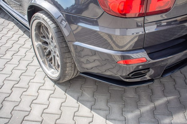 Maxton Rear Side Splitters For BMW X5 E70 Facelit M-Pack - Gloss Black