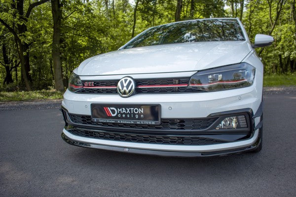 Maxton Front Splitter V.3 VW Polo Gti Mk6 - Gloss Black