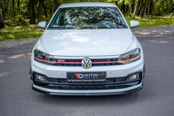 Maxton Front Splitter V.3 VW Polo Gti Mk6 - Gloss Black