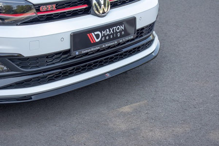 Maxton Front Splitter V.3 VW Polo Gti Mk6 - Gloss Black
