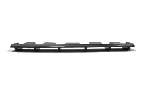 Maxton Central Rear Splitter Audi S6 C7 Avant (With Vertical Bars) - Gloss Black