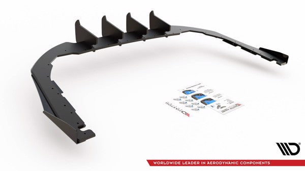 Maxton Racing Durability Rear Valance + Flaps Volkswagen Arteon R-Line - Black + Gloss Flaps    