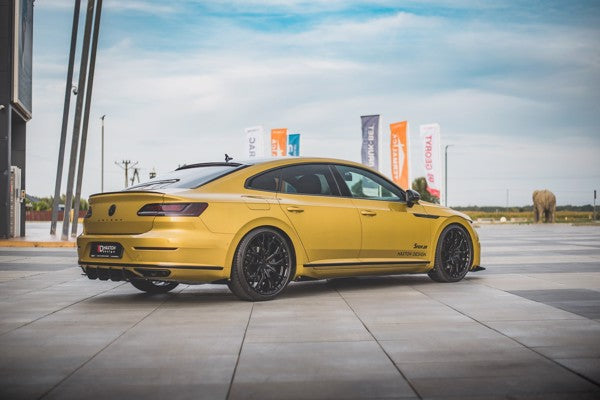 Maxton Racing Durability Rear Valance + Flaps Volkswagen Arteon R-Line - Black + Gloss Flaps    