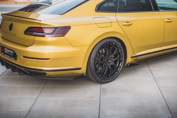 Maxton Racing Durability Rear Valance + Flaps Volkswagen Arteon R-Line - Black + Gloss Flaps    