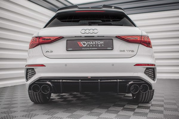 Maxton Rear Valance + Exhaust Ends Imitation Audi A3 S-Line Sportback 8Y
