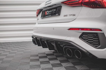 Maxton Rear Valance + Exhaust Ends Imitation Audi A3 S-Line Sportback 8Y