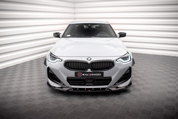 Maxton Front Splitter V.2 BMW 2 Coupe M-Pack / M240I G42 - Gloss Black