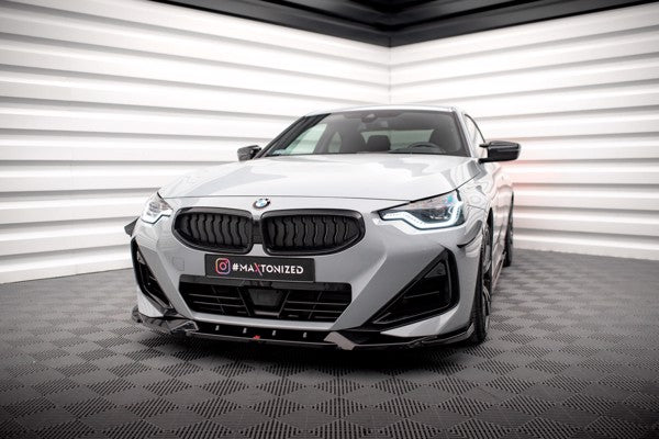 Maxton Front Splitter V.2 BMW 2 Coupe M-Pack / M240I G42 - Gloss Black