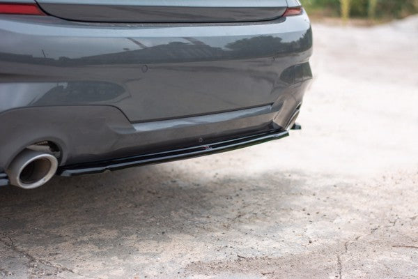 Maxton Central Rear Splitter For BMW 3 G20 M-Pack - Gloss Black