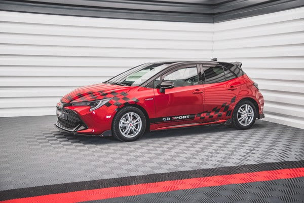 Maxton Side Skirts Diffusers V.1 + Flaps Toyota Corolla Gr Sport Hatchback Xii - Gloss Black