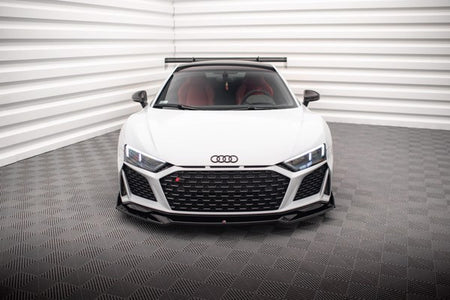 Maxton Front Splitter V.3 + Flaps Audi R8 Mk2 Facelift - Gloss Black
