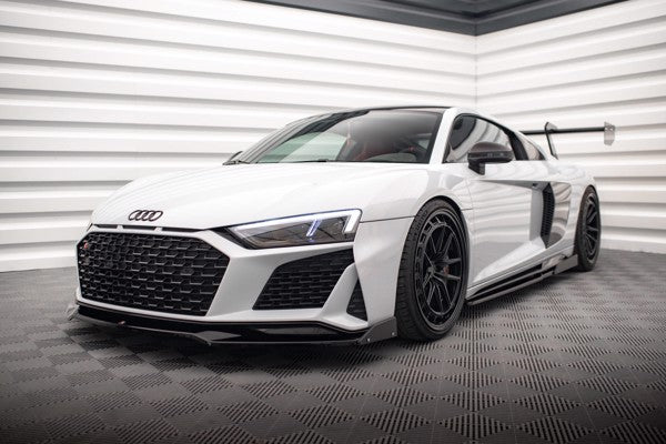 Maxton Front Splitter V.3 + Flaps Audi R8 Mk2 Facelift - Gloss Black