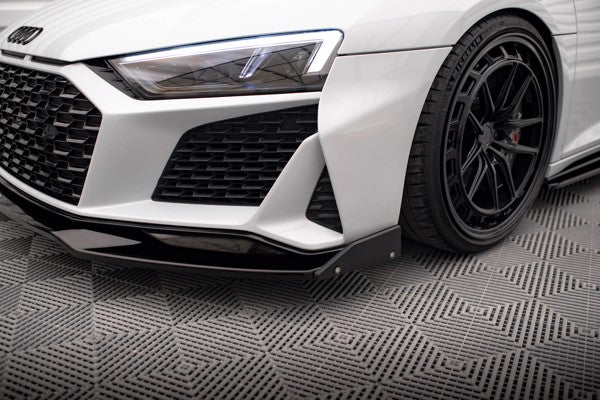 Maxton Front Splitter V.3 + Flaps Audi R8 Mk2 Facelift - Gloss Black