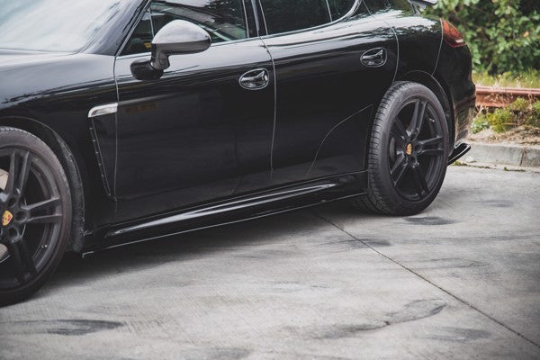 Maxton Side Skirts Diffusers V.2 Porsche Panamera Turbo 970 Facelift - Gloss Black