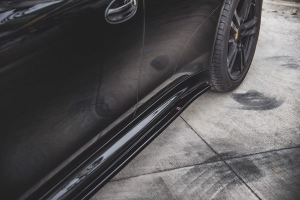 Maxton Side Skirts Diffusers V.2 Porsche Panamera Turbo 970 Facelift - Gloss Black