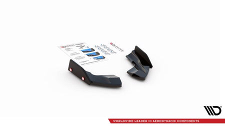 Maxton Rear Side Splitters + Flaps V.2 Volkswagen Golf R Mk8 - Gloss Black