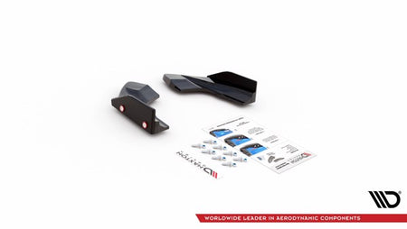Maxton Rear Side Splitters + Flaps V.2 Volkswagen Golf R Mk8 - Gloss Black