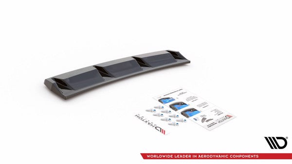 Maxton Central Rear Splitter For Audi S3 Sportback 8Y - Gloss Black