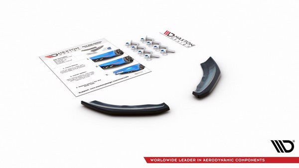 Maxton Rear Side Splitters VW Polo Mk6 Gti - Gloss Black