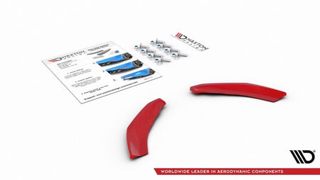 Maxton Rear Side Splitters VW Polo Mk6 Gti - Gloss Black