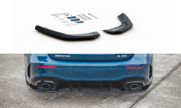 Maxton Rear Side Splitters Mercedes A35 Amg Hatchback W177  - Gloss Black