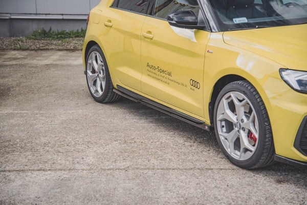 Maxton Side Skirts Diffusers Audi A1 S-Line Gb - Gloss Black