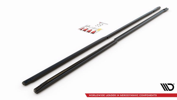 Maxton Side Skirts Diffusers Mercedes-Benz VIto Extra Long W447 Facelift - Gloss Black