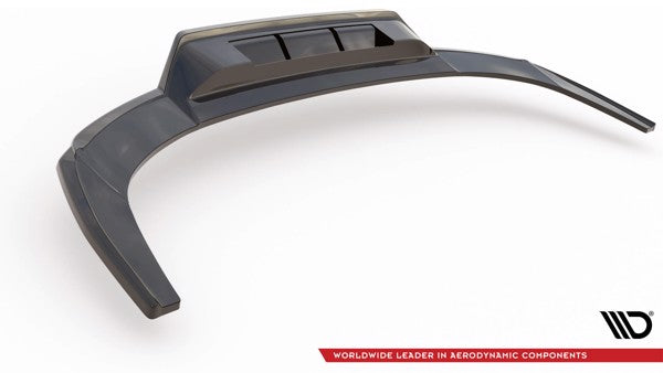Maxton Central Rear Splitter (With Vertical Bars) Audi A3 S-Line Sedan 8Y - Gloss Black